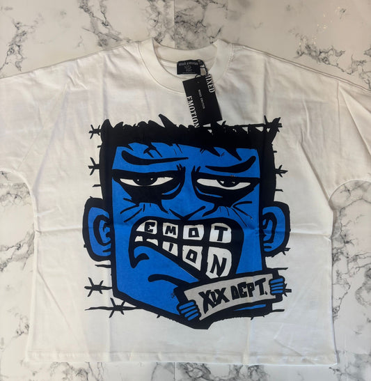 Mixed Emotion “Blue Face” Crop Tee